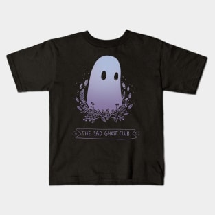 cute sad Spooky ghost club purple Kids T-Shirt